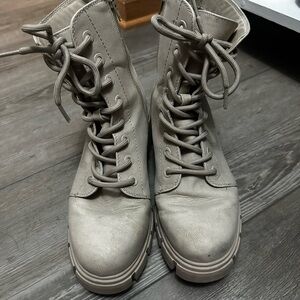 Maurices Taupe Lace-Up Combat Boots